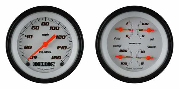 Classic Instruments analog dash gauge set black