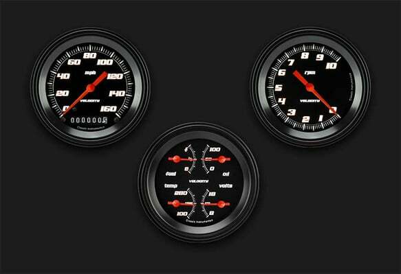 Velocity Black Series Three Gauge Set VS03BBLF