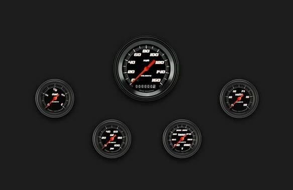 Velocity Black Five Gauge Set 100 VS100BBLF