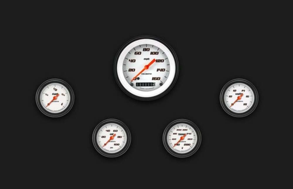 Velocity White Five Gauge Set 100 VS100WBLF