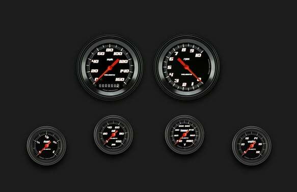 Velocity Black Six Gauge Set 101 VS101BBLF