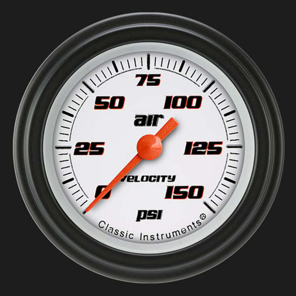 Velocity White 2 1/8" Air Pressure Gauge VS118WBLF