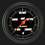 Velocity Black 2 1/8" Oil Temperature Gauge VS128BBLF