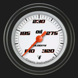 Velocity White 2 1/8" Oil Temperature Gauge VS128WBLF