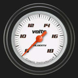 Velocity White 2 1/8" Voltage Gauge VS130WBLF