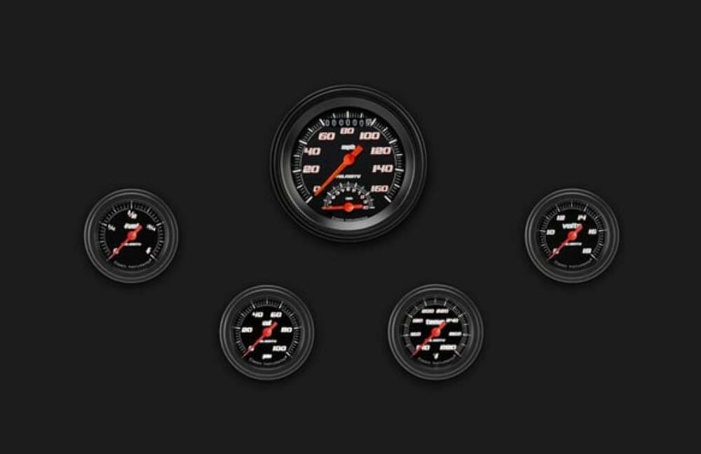 Velocity Black Five Gauge Set 135 VS135BBLF