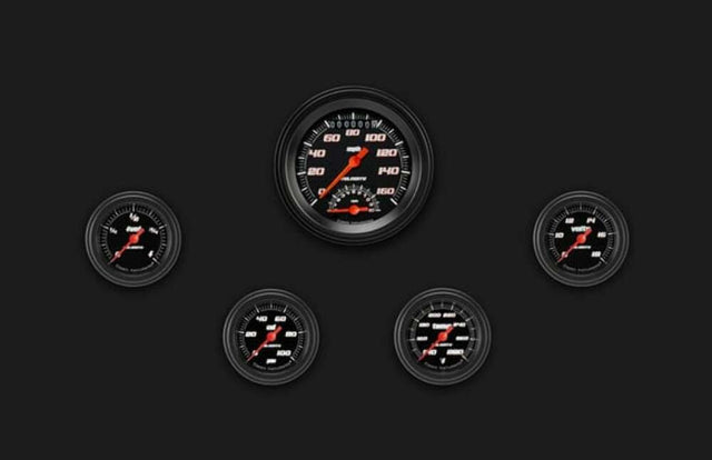 Velocity Black Five Gauge Set 135 VS135BBLF