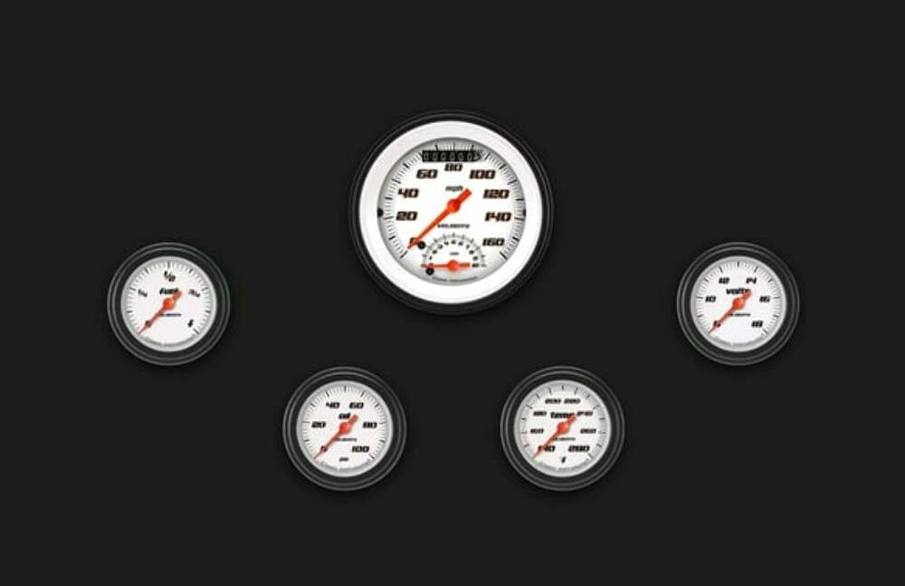 Velocity White Five Gauge Set 135 VS135WBLF