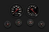 Velocity Black Six Gauge Set 151 VS151BBLF
