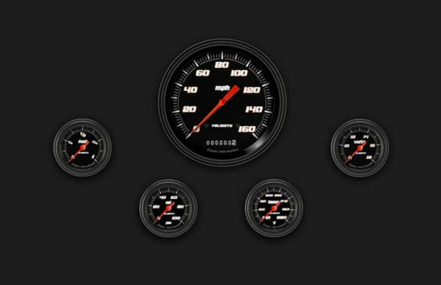 Velocity Black Five Gauge Set 154 VS154BBLF