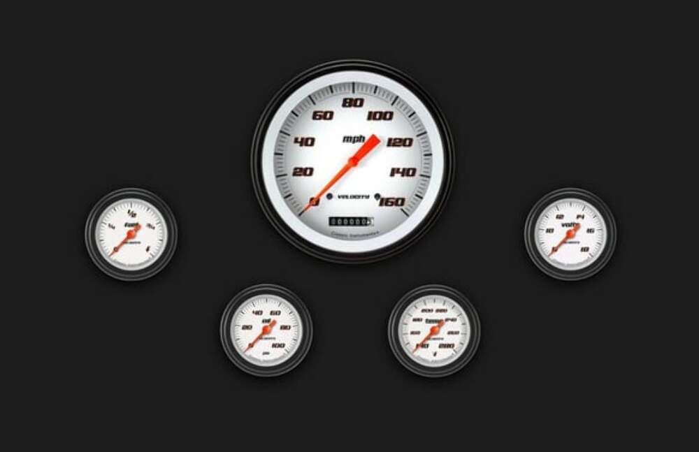 Velocity White Five Gauge Set 154 VS154WBLF