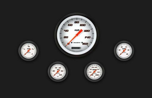 Velocity White Five Gauge Set 154 VS154WBLF