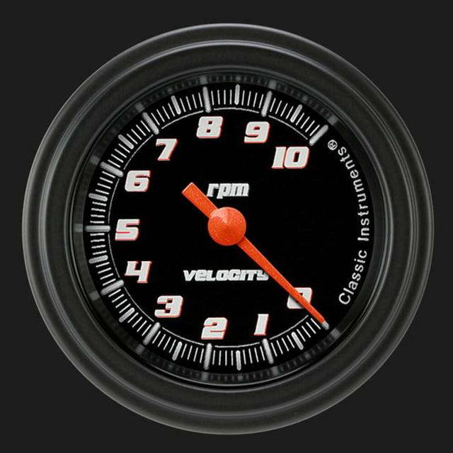 t Velocity Black 2 1/8" Tachometer VS183BBLF Classic Instruments