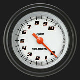 Velocity White 2 1/8" Tachometer VS183WBLF