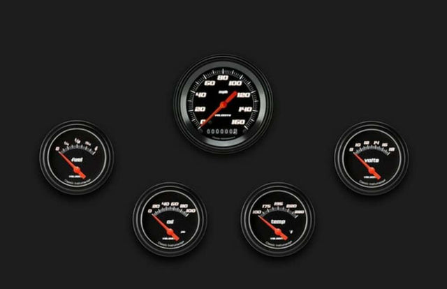 Velocity Black Five Gauge Set 200 VS200BBLF