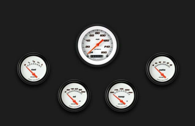 Velocity White Five Gauge Set 200 VS200WBLF