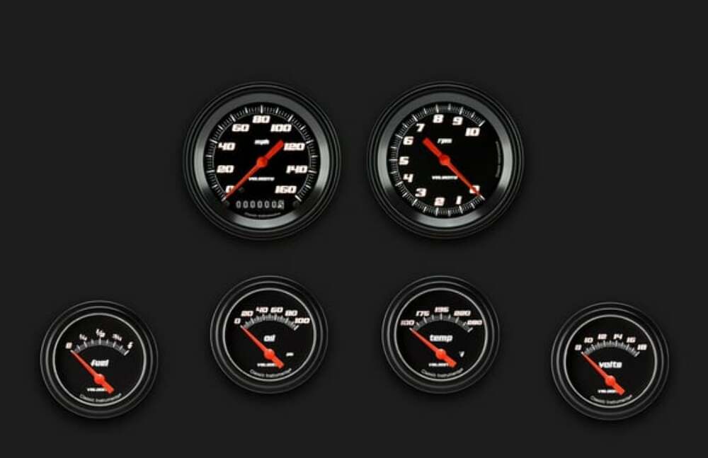 Velocity Black Six Gauge Set 201 VS201BBLF