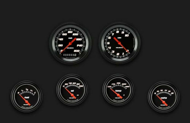 Velocity Black Six Gauge Set 201 VS201BBLF