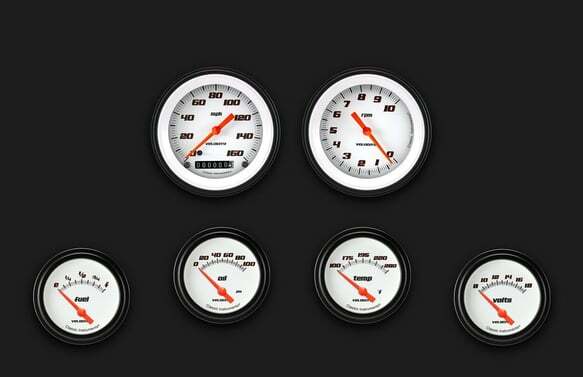 Velocity White Six Gauge Set 201 VS201WBLF