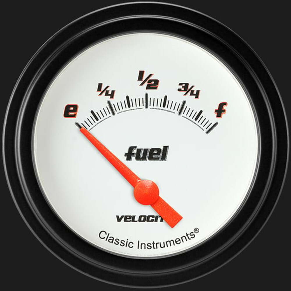 Velocity White 2 5/8" Fuel Gauge VS211WBLF