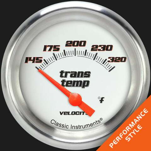 Velocity White 2 5/8" Transmission Temperature Gauge VS227WAPF