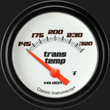 Velocity White 2 5/8" Transmission Temperature Gauge VS227WBLF