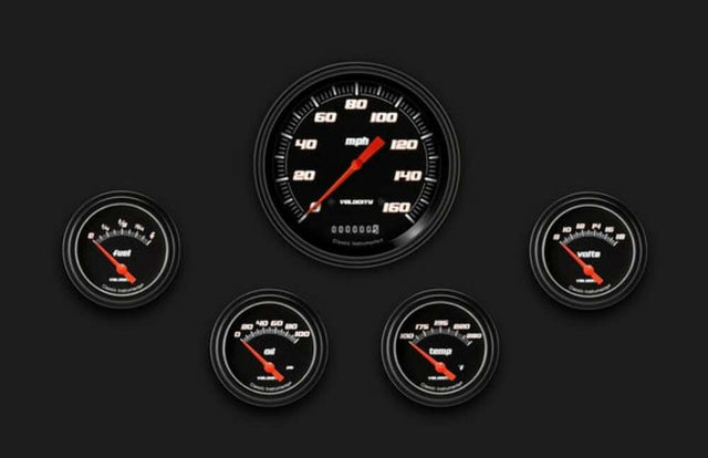 Velocity Black Five Gauge Set 254 VS254BBLF
