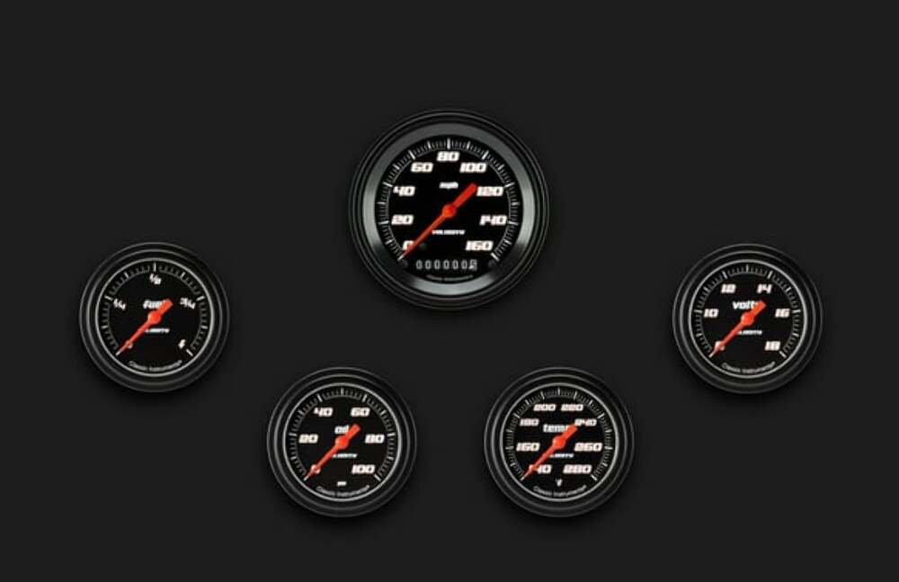 Velocity Black Five Gauge Set 300 VS300BBLF