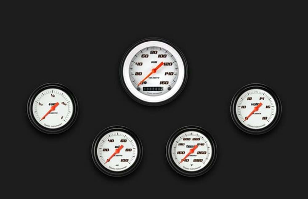 Velocity White Five Gauge Set 300 VS300WBLF
