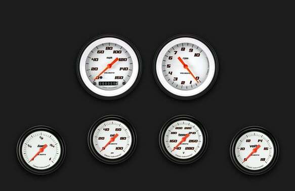 Velocity White Six Gauge Set 301 VS301WBLF