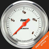Velocity White 2 5/8" Fuel Gauge VS309WAPF