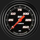 Velocity Black 2 5/8" Air Pressure Gauge VS318BBLF