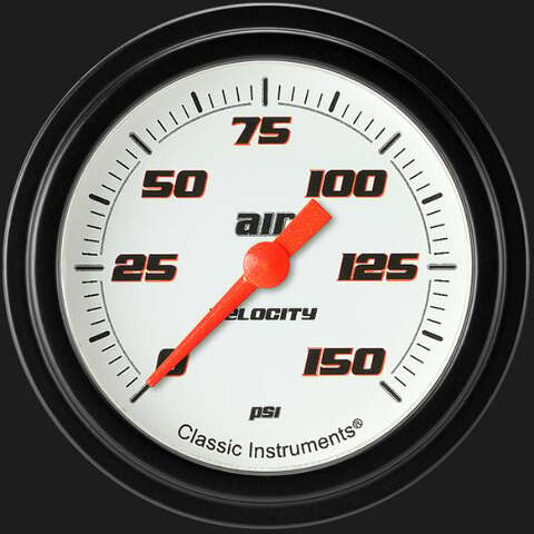 Velocity White 2 5/8" Air Pressure Gauge VS318WBLF