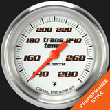 Velocity White 2 5/8" Transmission Temperature Gauge VS327WAPF