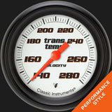 Velocity White 2 5/8" Transmission Temperature Gauge VS327WBPF