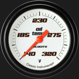 Velocity White 2 5/8" Oil Temperature Gauge VS328WBLF