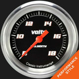 Classic Instruments Velocity Black2 5/8" Voltage Gauge VS330BAPF