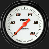 Velocity White 2 5/8" Voltage Gauge VS330WBLF