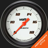 Velocity White 2 5/8" Voltage Gauge VS330WBPF