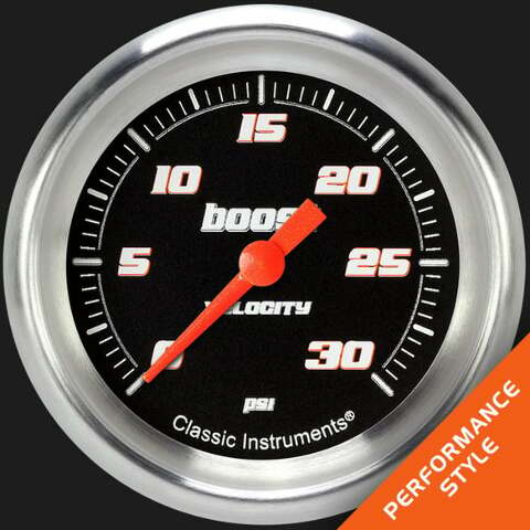 Velocity Black 2 5/8" Boost Gauge, 30 psi VS342BAPF