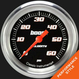 Velocity Black 2 5/8" Boost Gauge, 60 psi VS343BAPF