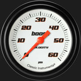 Velocity White 2 5/8" Boost Gauge, 60 psi VS343WBLF