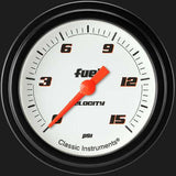 Velocity White 2 5/8" Fuel Pressure Gauge, 15 psi VS345WBLF