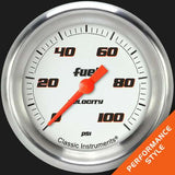 Velocity White 2 5/8" Fuel Pressure Gauge, 100 psi VS346WAPF