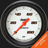 Velocity White 2 5/8" Fuel Pressure Gauge, 100 psi VS346WBPF