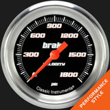 Velocity Black 2 5/8" Brake Pressure Gauge VS367BAPF