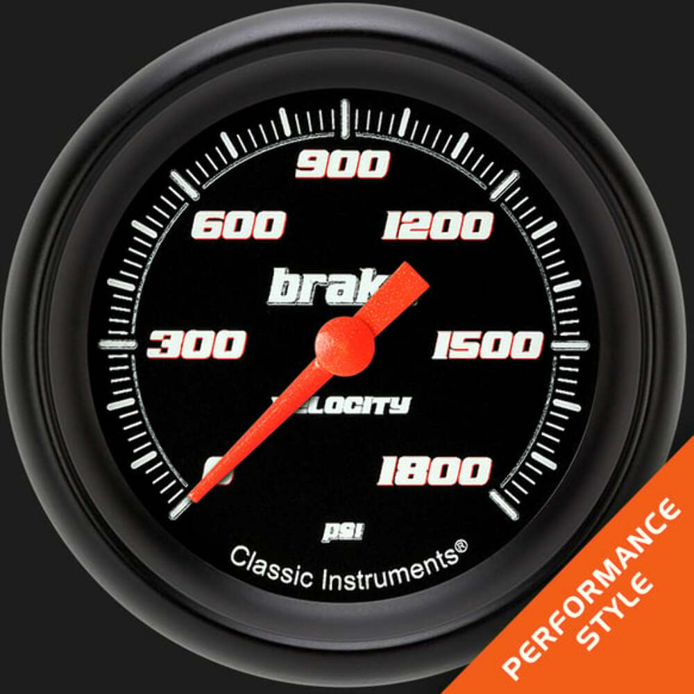 t Velocity Black 2 5/8" Brake Pressure Gauge VS367BBPF Classic Instruments