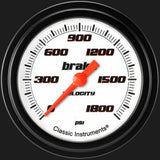 Velocity White 2 5/8" Brake Pressure Gauge VS367WBLF