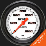 Velocity White 2 5/8" Brake Pressure Gauge VS367WBPF
