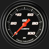 Velocity Black 2 5/8" Oil Pressure Gauge VS381BBLF